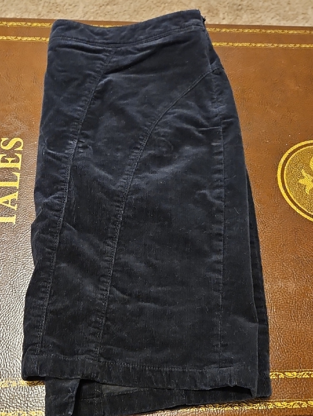 Lane Bryant Black Corduroy Pencil Skirt
